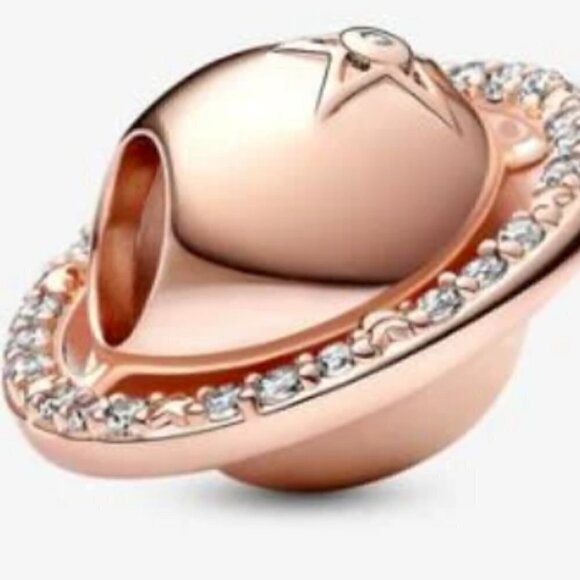 Planet Saturn Sparkling Star Charm - Picture 3 of 4